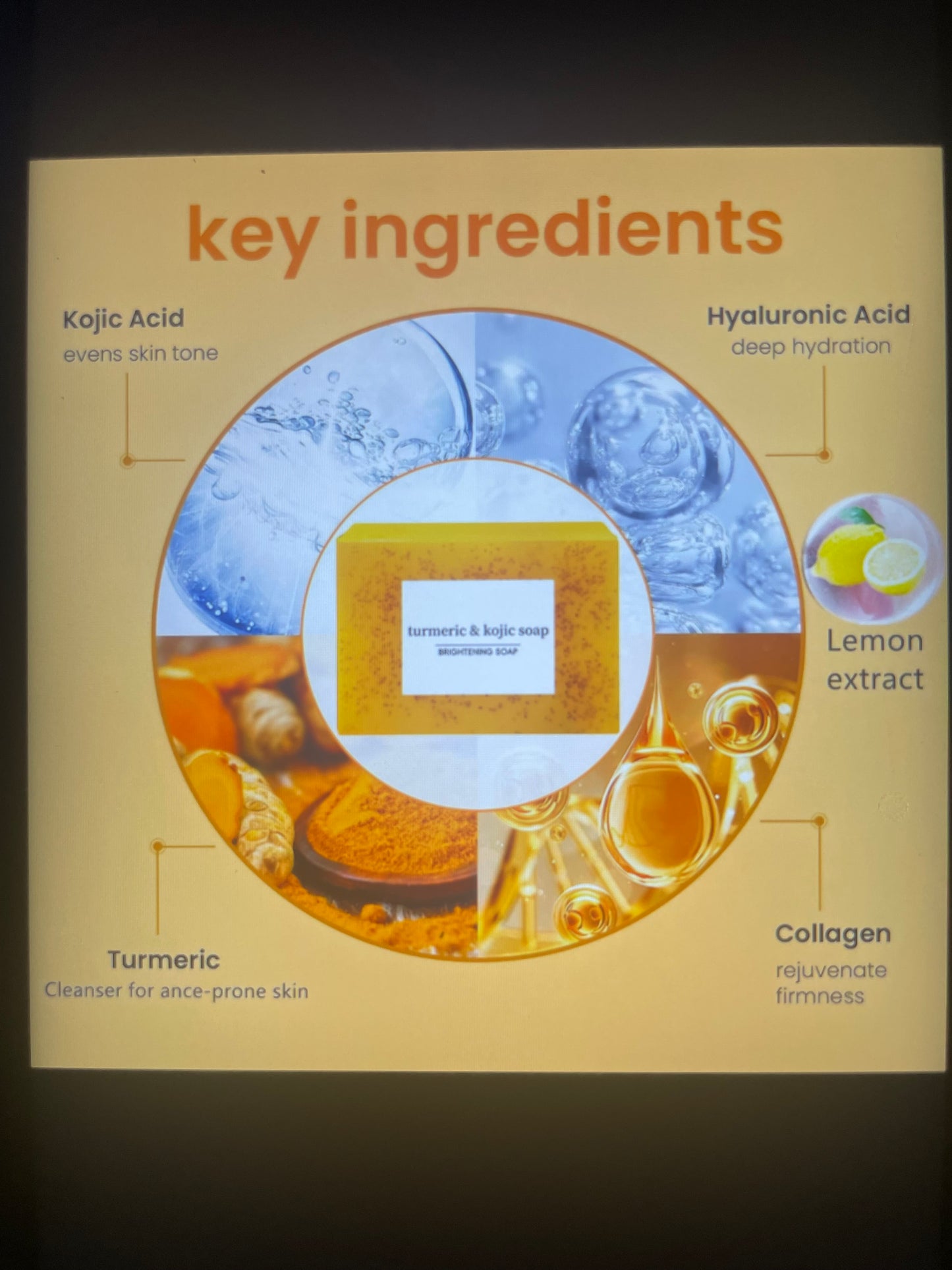 Turmeric soap with acid Kojic .